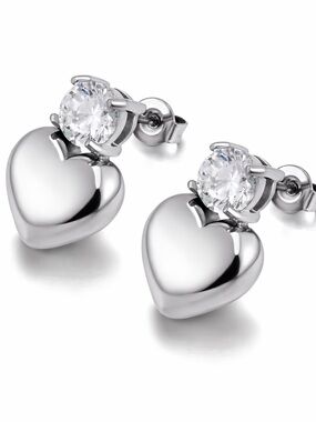 New Gold plated Celeste Heart Stud Earrings